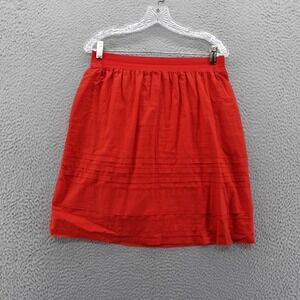 Anthropologie Maeve Red Cotton ALine Skirt Size Medium Red‎ Womens Lightweight